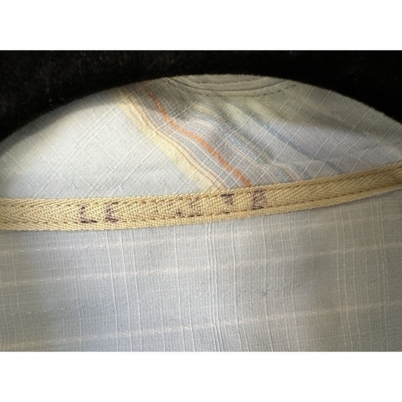 Tommy Bahama blue Stripe Button Collar Cotton Dress Shirt size large ***FLAW*** - Picture 3 of 14